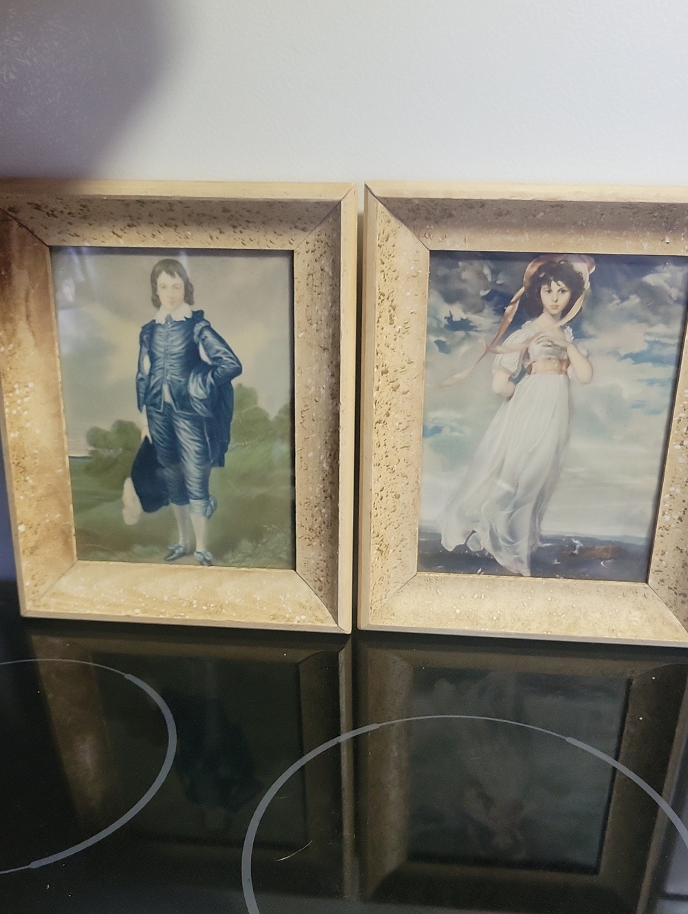 Framed Vintage-Style Wall Art Pair in Beige Frames 8x10"